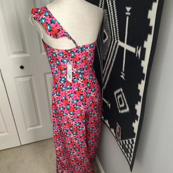 💐NWT Molly Bracken Brand Floral Print One Shoulder Jumpsuit, Small - Picture 6 of 13